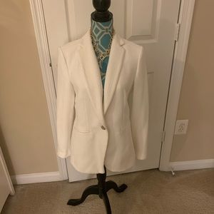 Ann Taylor White Textured Blazer NWOT